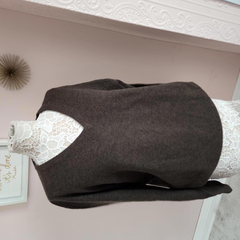 LKNW James Pringle v neck pure new wool woolmark lambswool L olive